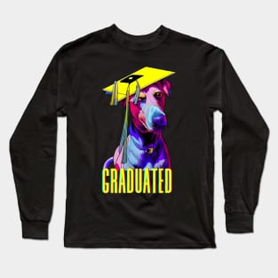 Paw-some Graduate - Dog with Graduation Cap Long Sleeve T-Shirt